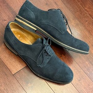 Umber Spain Black Suede Leather Lace Up Oxford Shoes 13